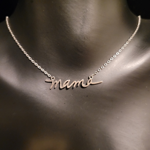 Estate Stainless Steel "Mama" Necklace - Picture 1 of 3